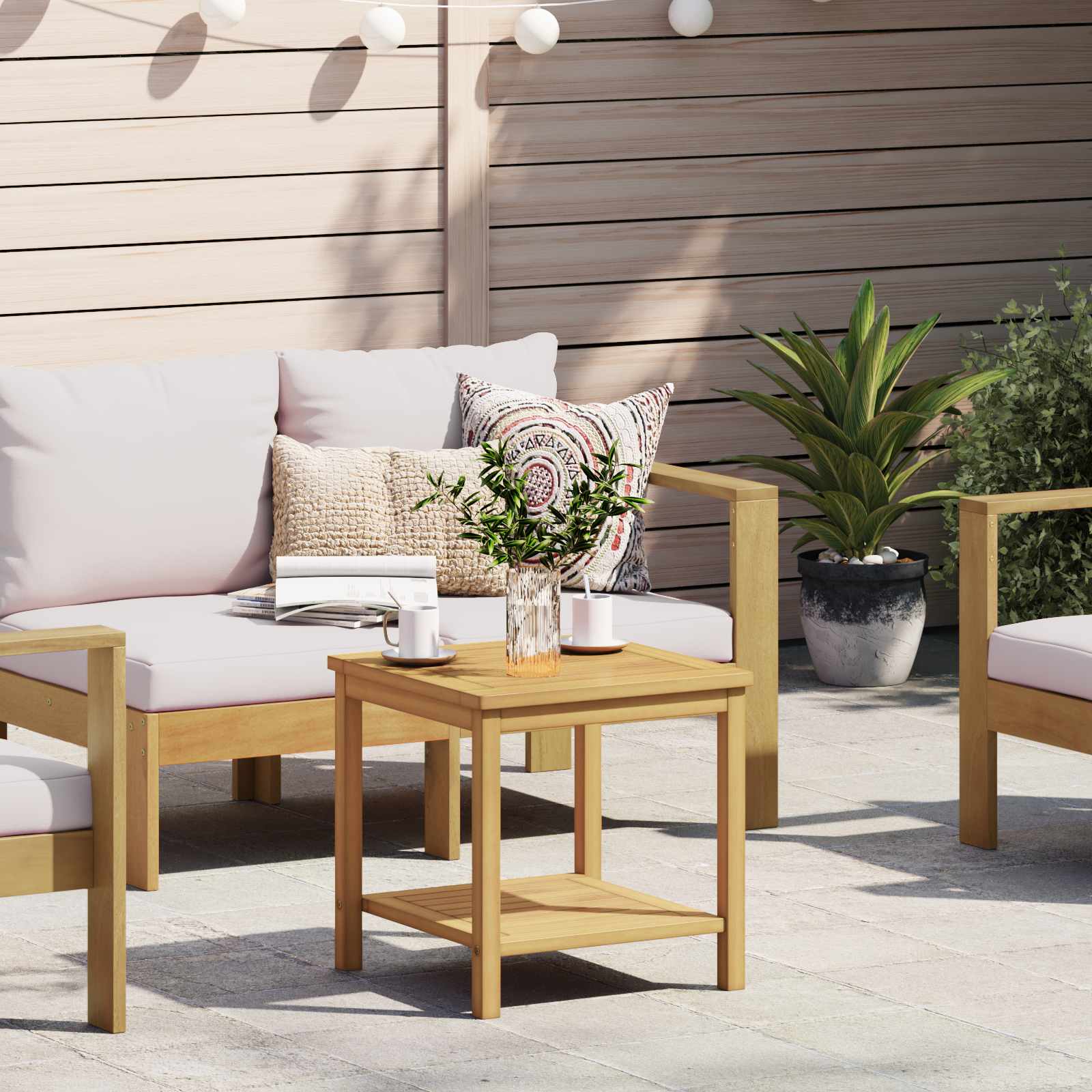 Mesa lateral Aceite Natural 110 x 55 x 45 cm