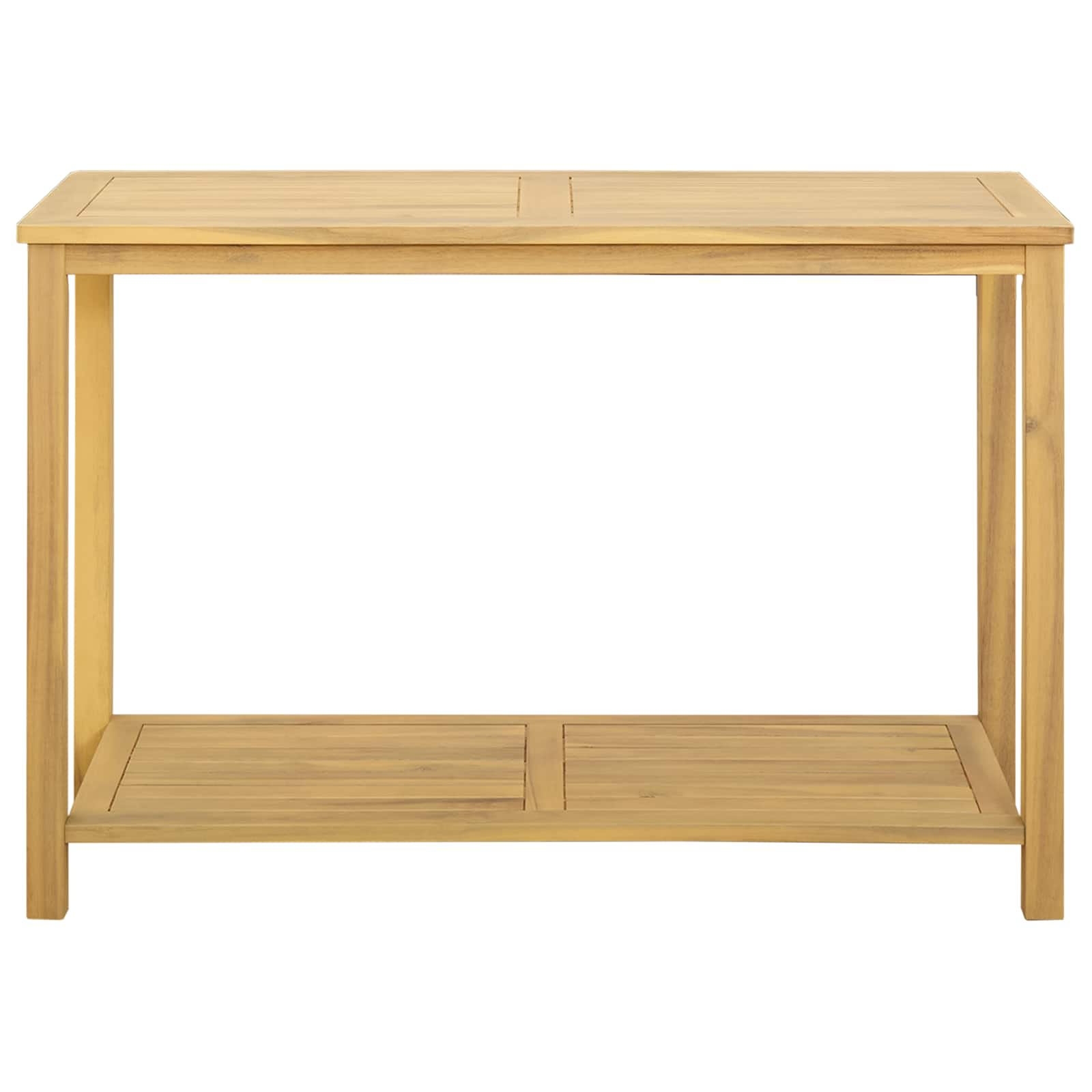 Mesa consola de jardín Acacia clara 110 x 40 x 75 cm