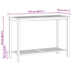 Mesa consola de jardín Acacia clara 110 x 40 x 75 cm