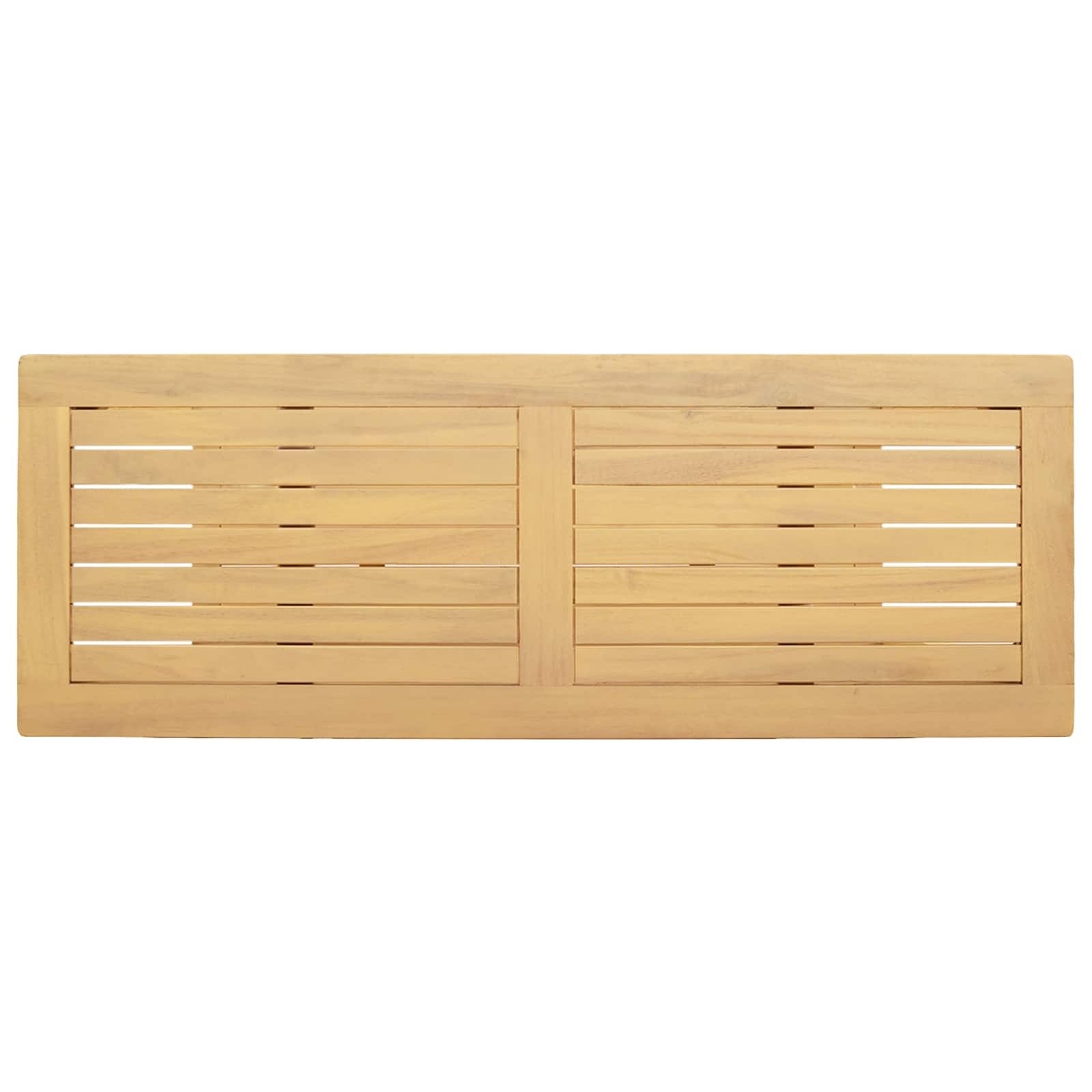 Mesa consola de jardín Acacia clara 110 x 40 x 75 cm