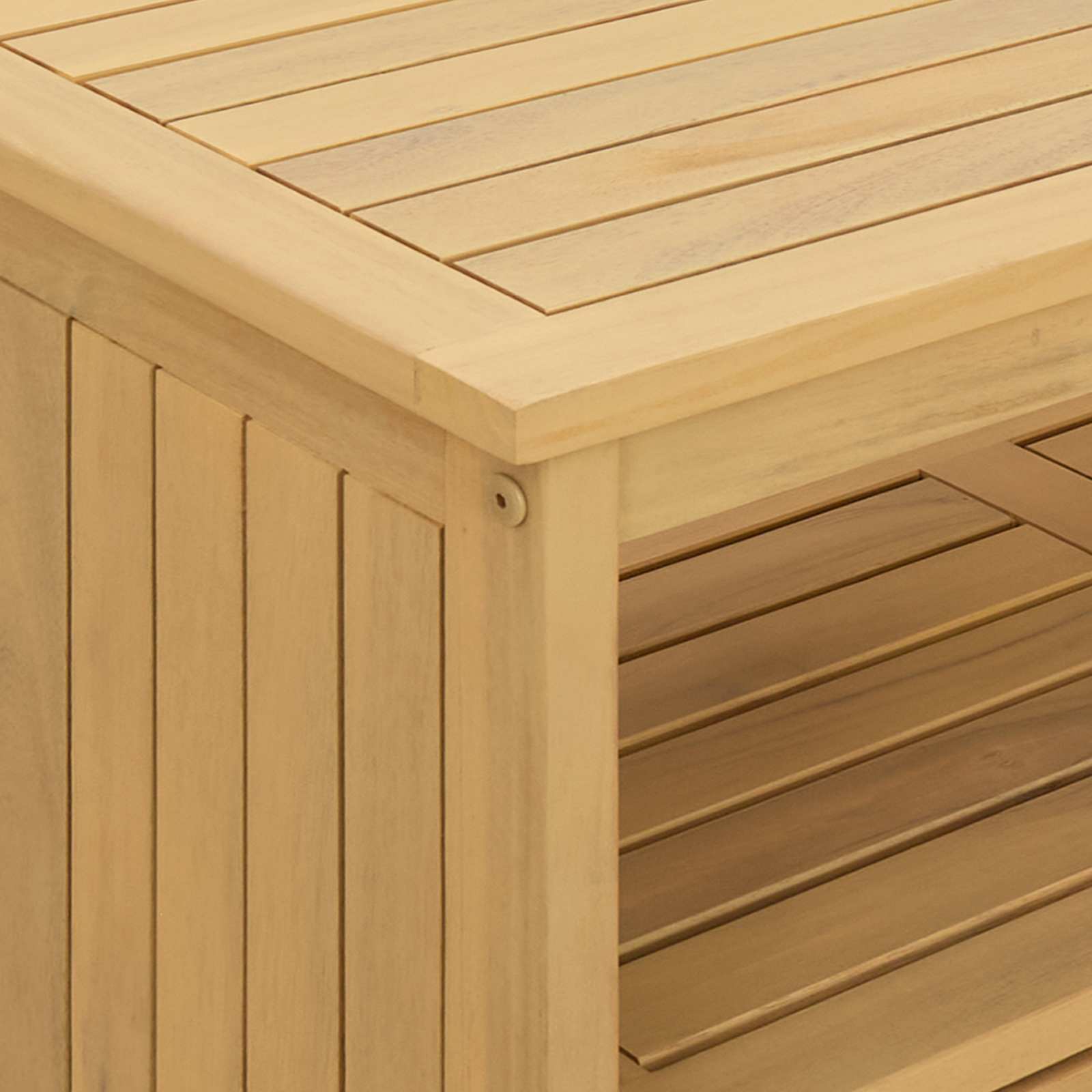 Mesa consola de jardín Acacia clara 110 x 35 x 75 cm
