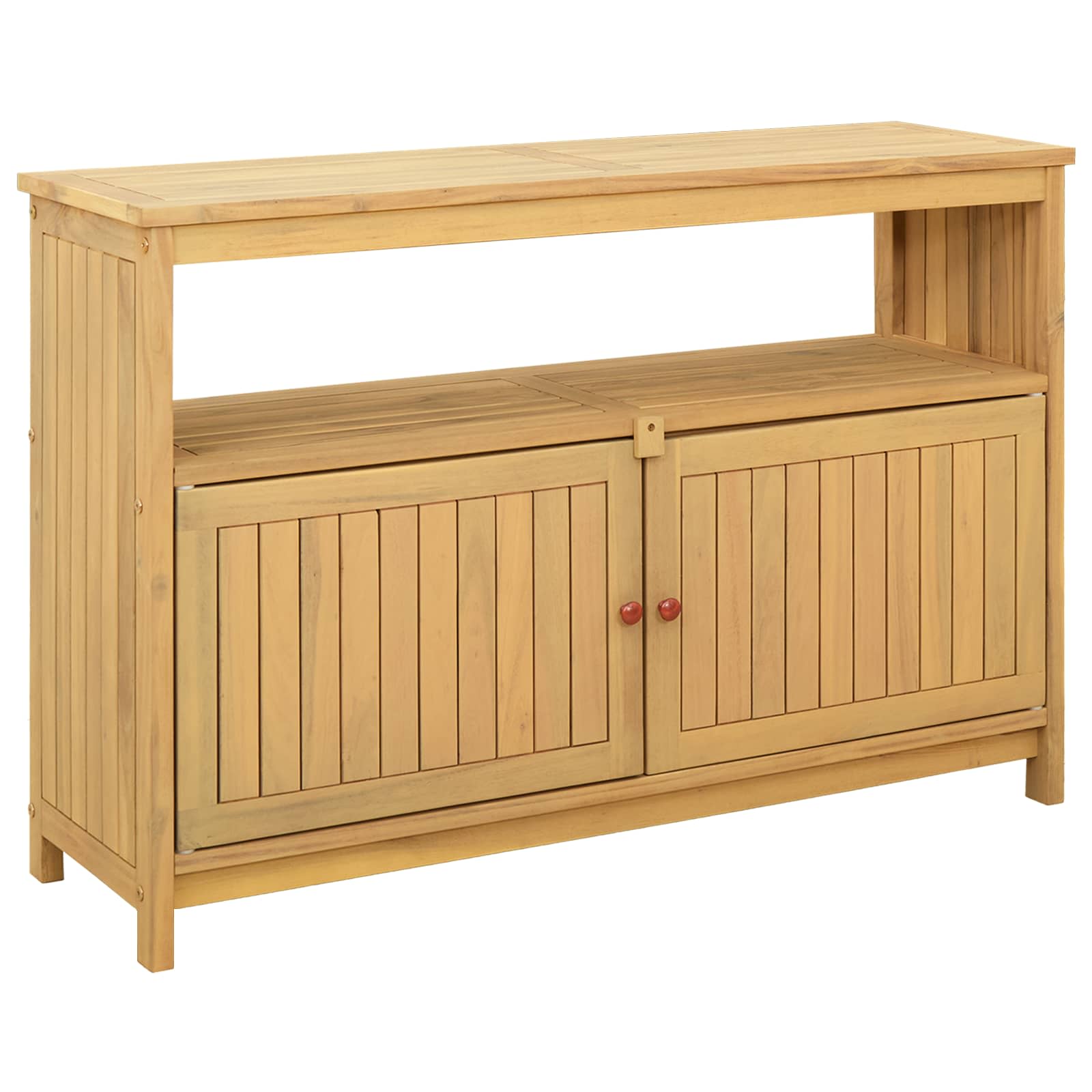 Mesa consola de jardín Acacia clara 110 x 35 x 75 cm
