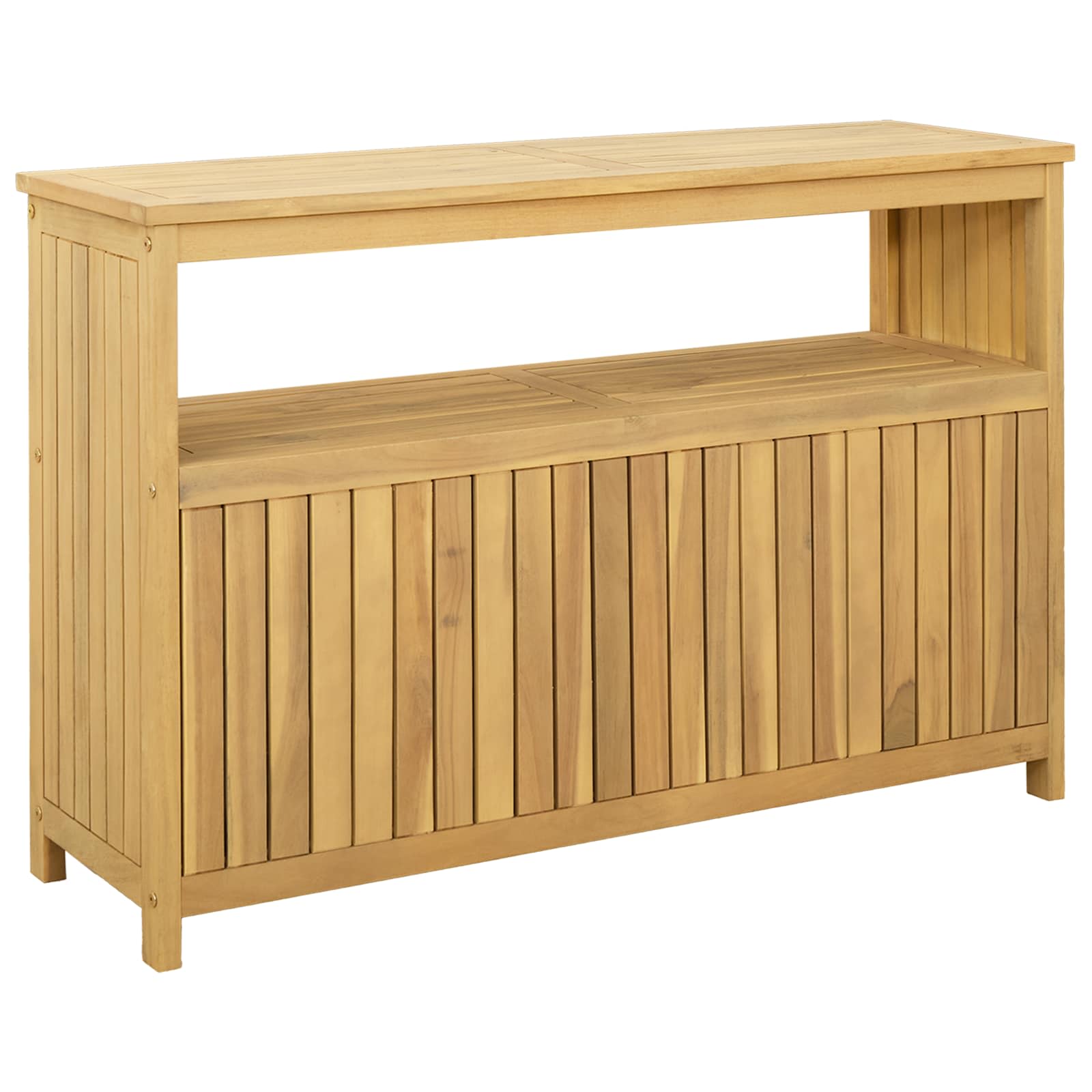 Mesa consola de jardín Acacia clara 110 x 35 x 75 cm