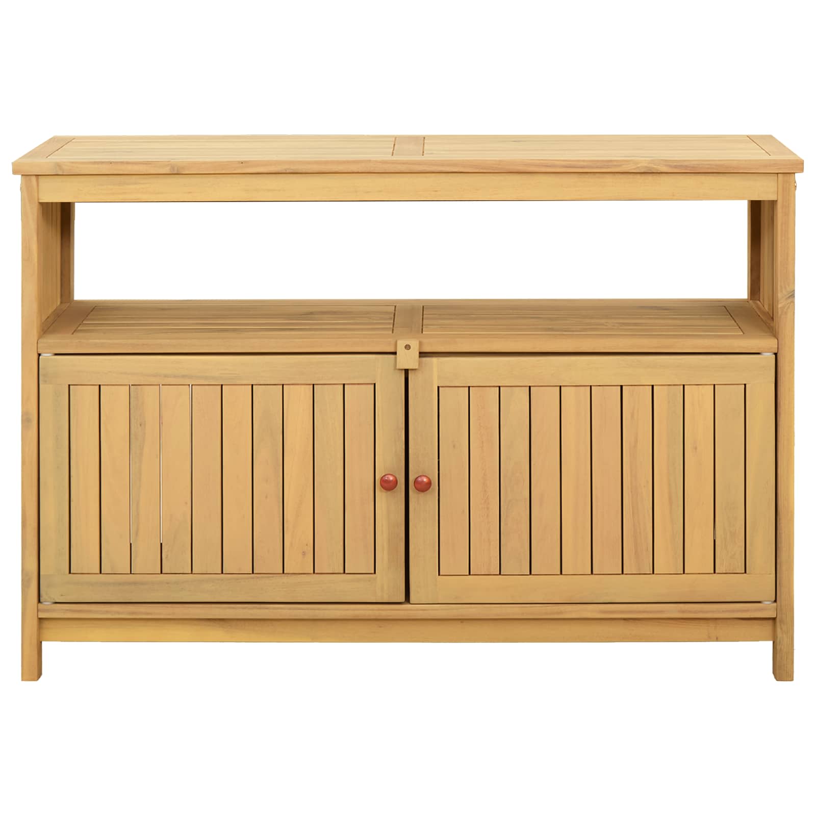 Mesa consola de jardín Acacia clara 110 x 35 x 75 cm