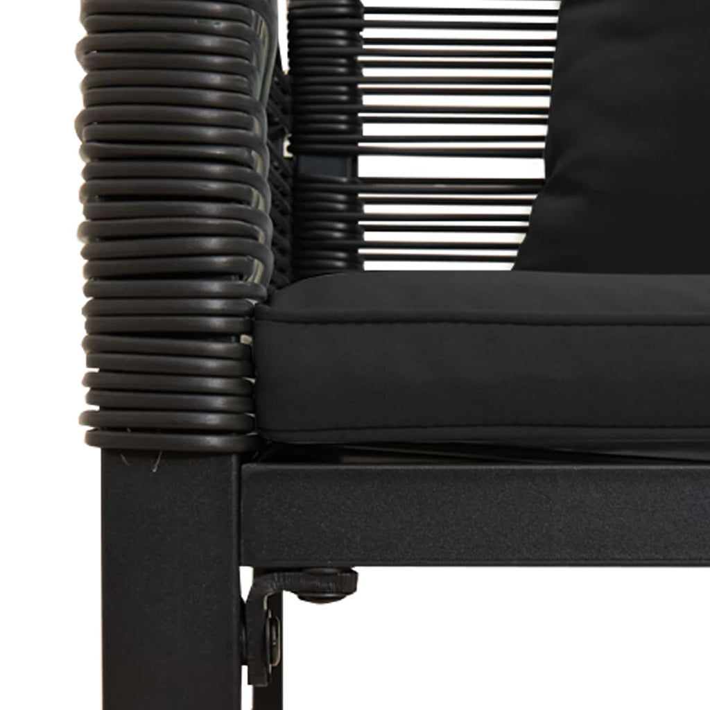 Juego de muebles de exterior 4 pcs Negro ratán sintético