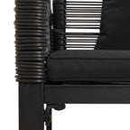 Juego de muebles de exterior 4 pcs Negro ratán sintético