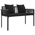 Juego de muebles de exterior 4 pcs Negro ratán sintético