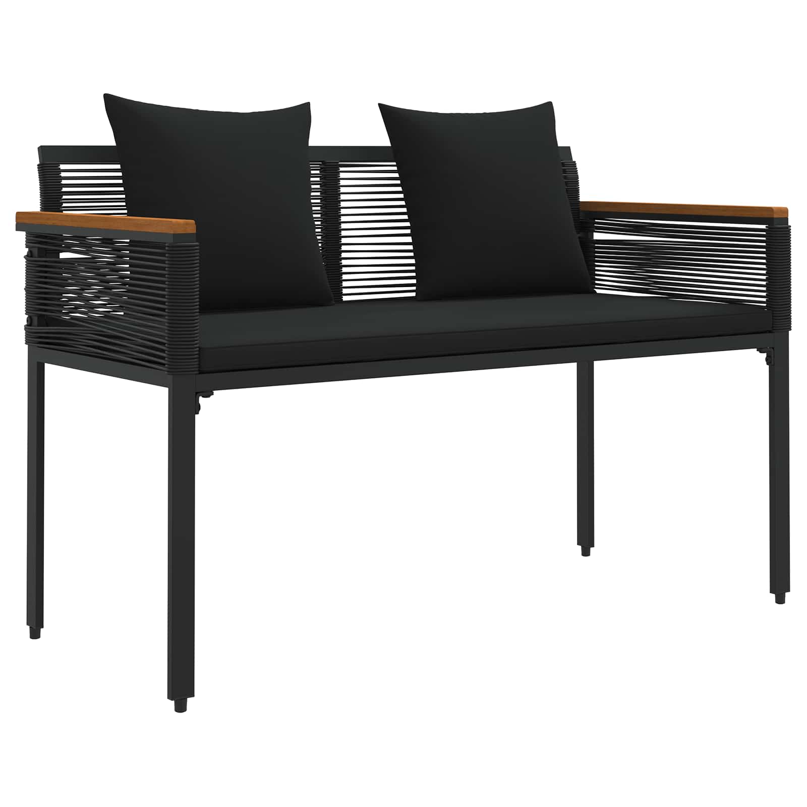 Juego de muebles de exterior 4 pcs Negro ratán sintético