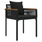 Juego de muebles de exterior 4 pcs Negro ratán sintético