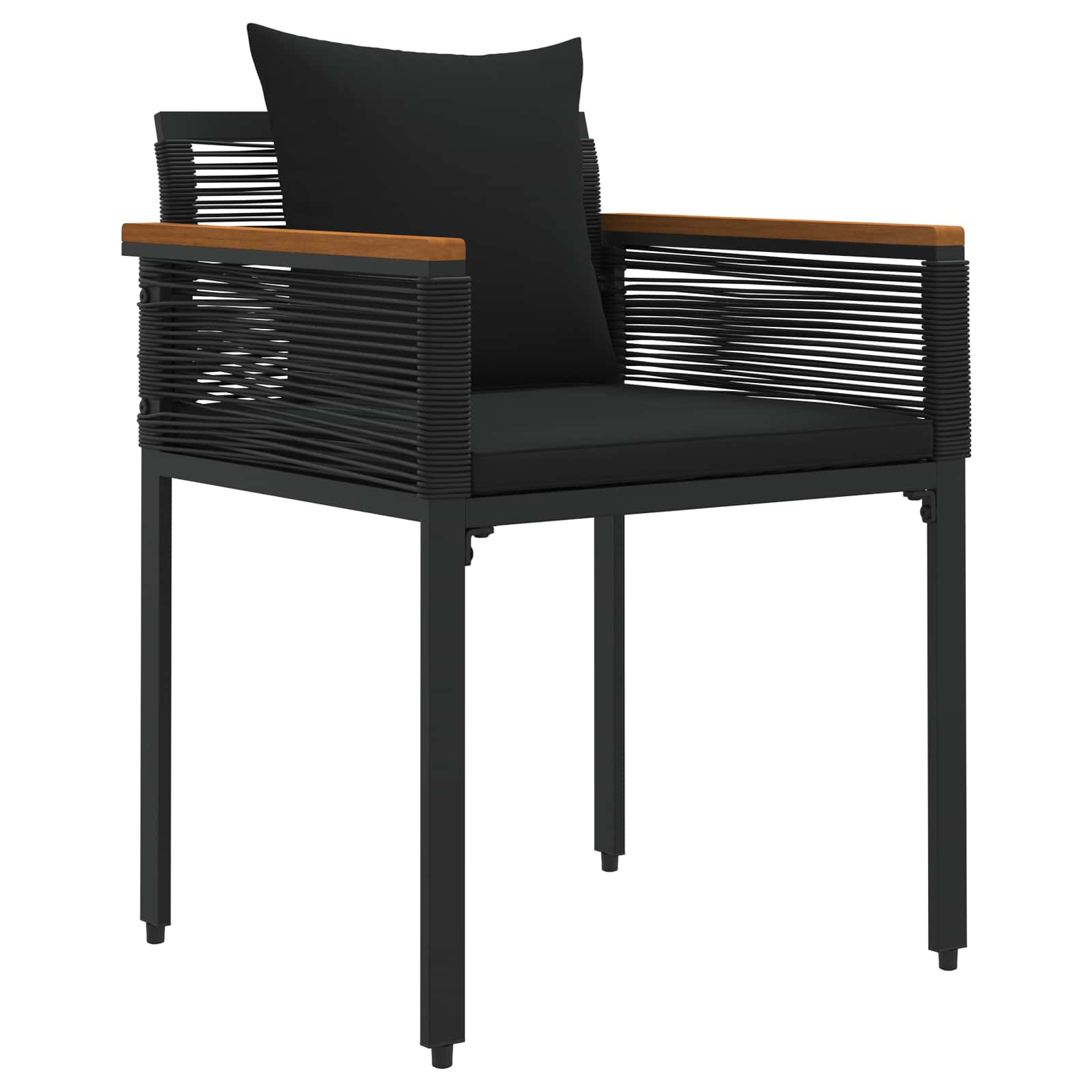 Juego de muebles de exterior 4 pcs Negro ratán sintético