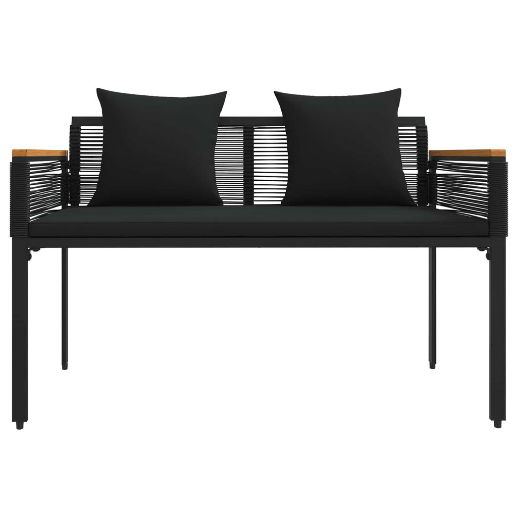 Juego de muebles de exterior 4 pcs Negro ratán sintético