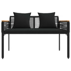 Juego de muebles de exterior 4 pcs Negro ratán sintético