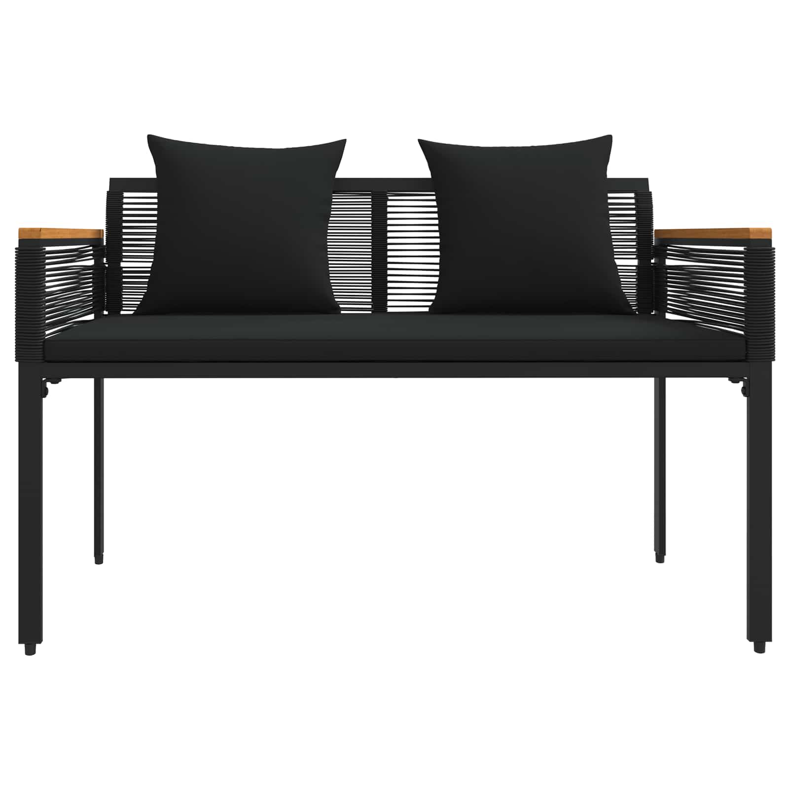 Juego de muebles de exterior 4 pcs Negro ratán sintético