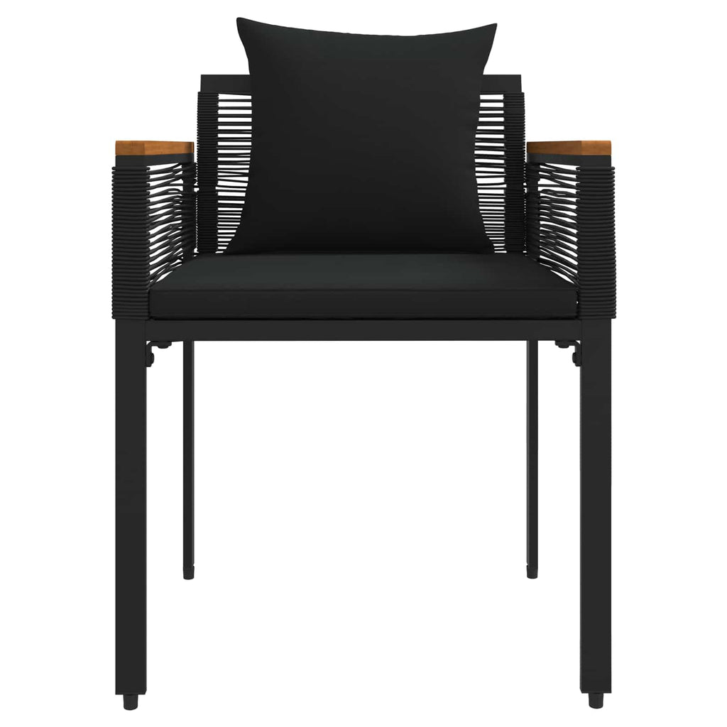 Juego de muebles de exterior 4 pcs Negro ratán sintético