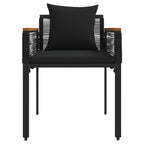 Juego de muebles de exterior 4 pcs Negro ratán sintético
