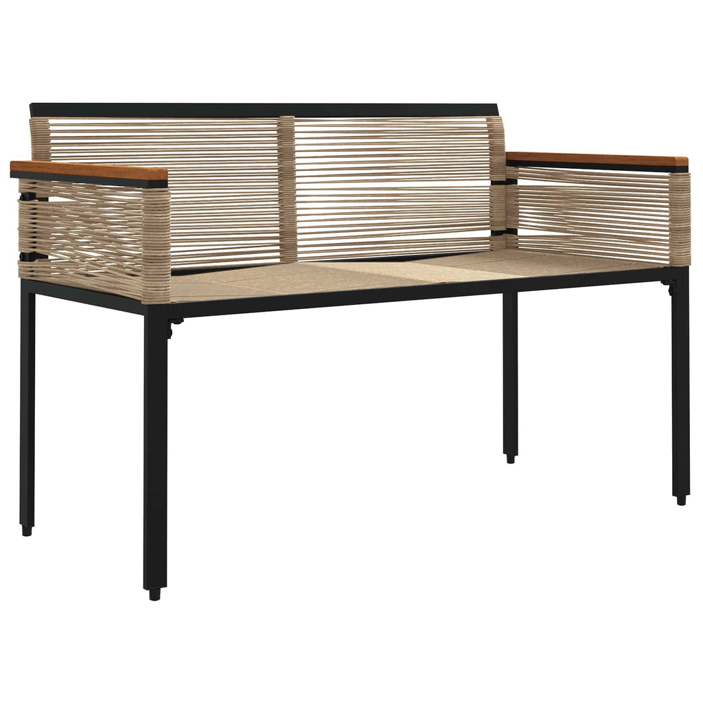 Banco de exterior con cojín Beige y crema 117 x 54 x 74.5 cm