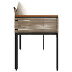 Banco de exterior con cojín Beige y crema 117 x 54 x 74.5 cm