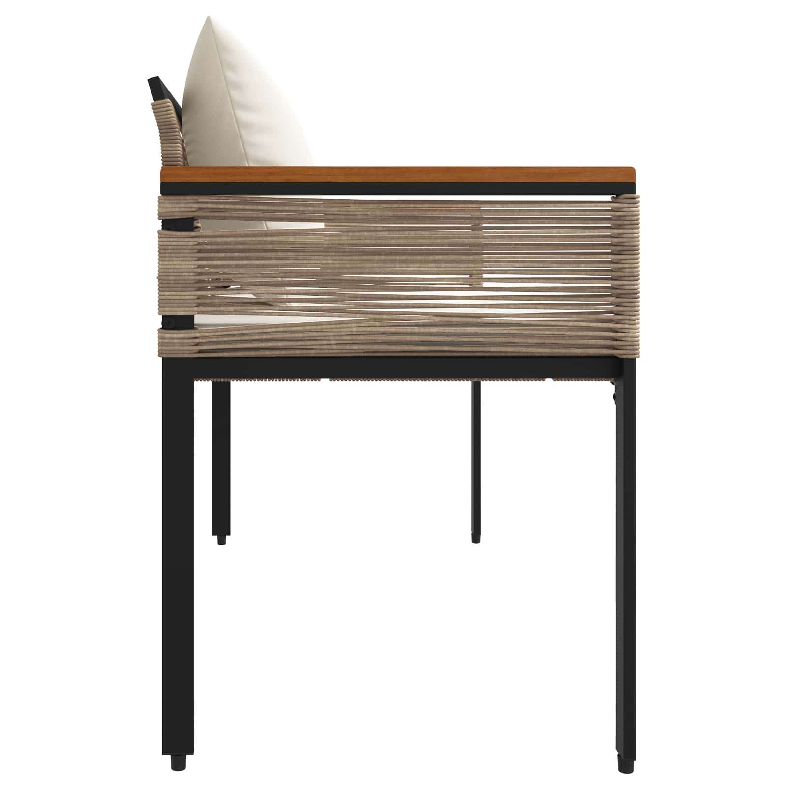 Banco de exterior con cojín Beige y crema 117 x 54 x 74.5 cm
