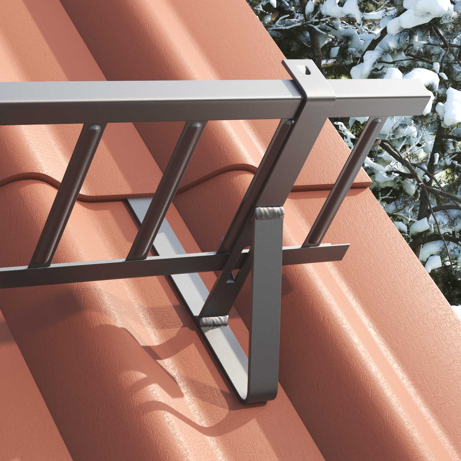 Soporte para Guardia de Nieve 12 pcs Antracita Acero