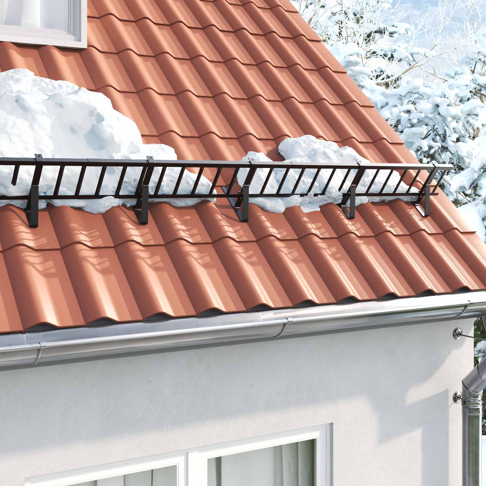 Soporte para Guardia de Nieve 12 pcs Antracita Acero