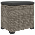 Puf de Jardín con Cojín 2 pcs Gris ratán sintético