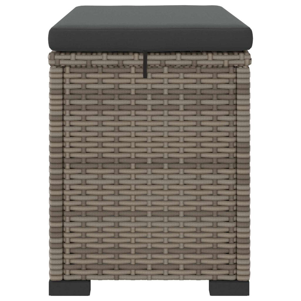 Puf de Jardín con Cojín 2 pcs Gris ratán sintético