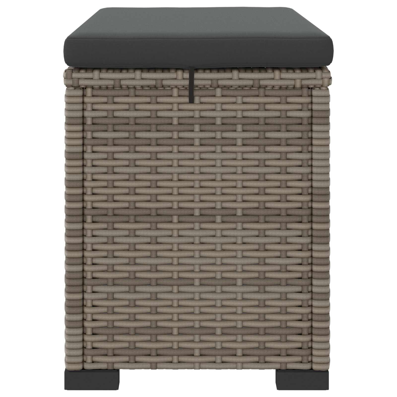 Puf de Jardín con Cojín 2 pcs Gris ratán sintético