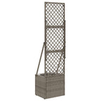 Garden Planter with Trellis Grey 35 x 30 x 135 cm