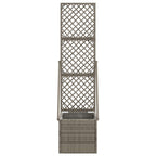 Garden Planter with Trellis Grey 35 x 30 x 135 cm