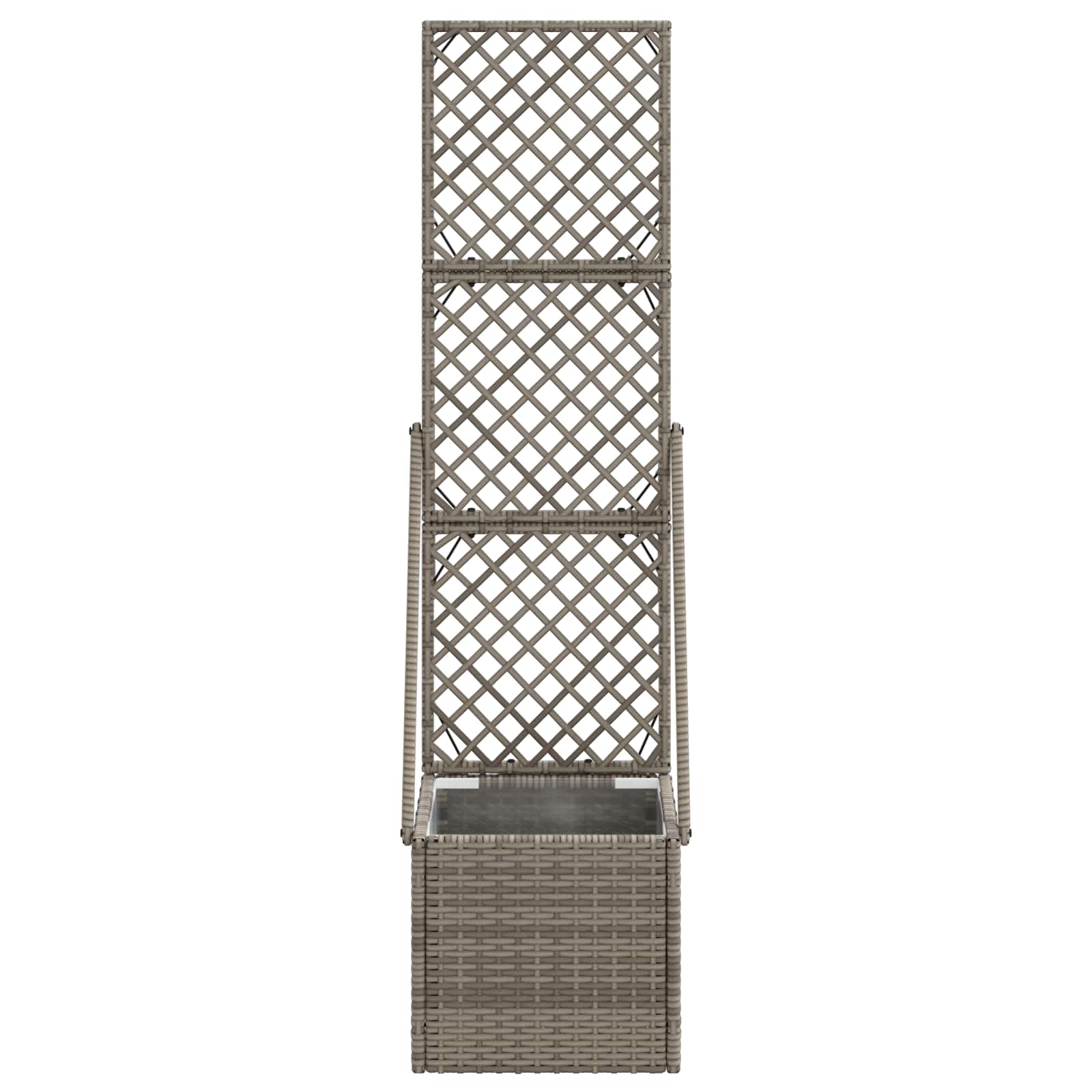Garden Planter with Trellis Grey 35 x 30 x 135 cm