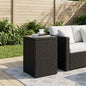 Black Synthetic Rattan Side Table