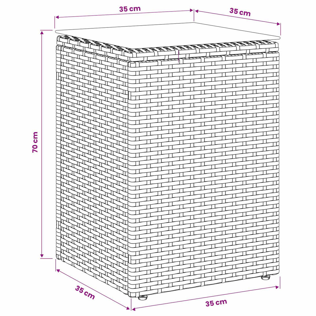 Mesa lateral Negro ratán sintético