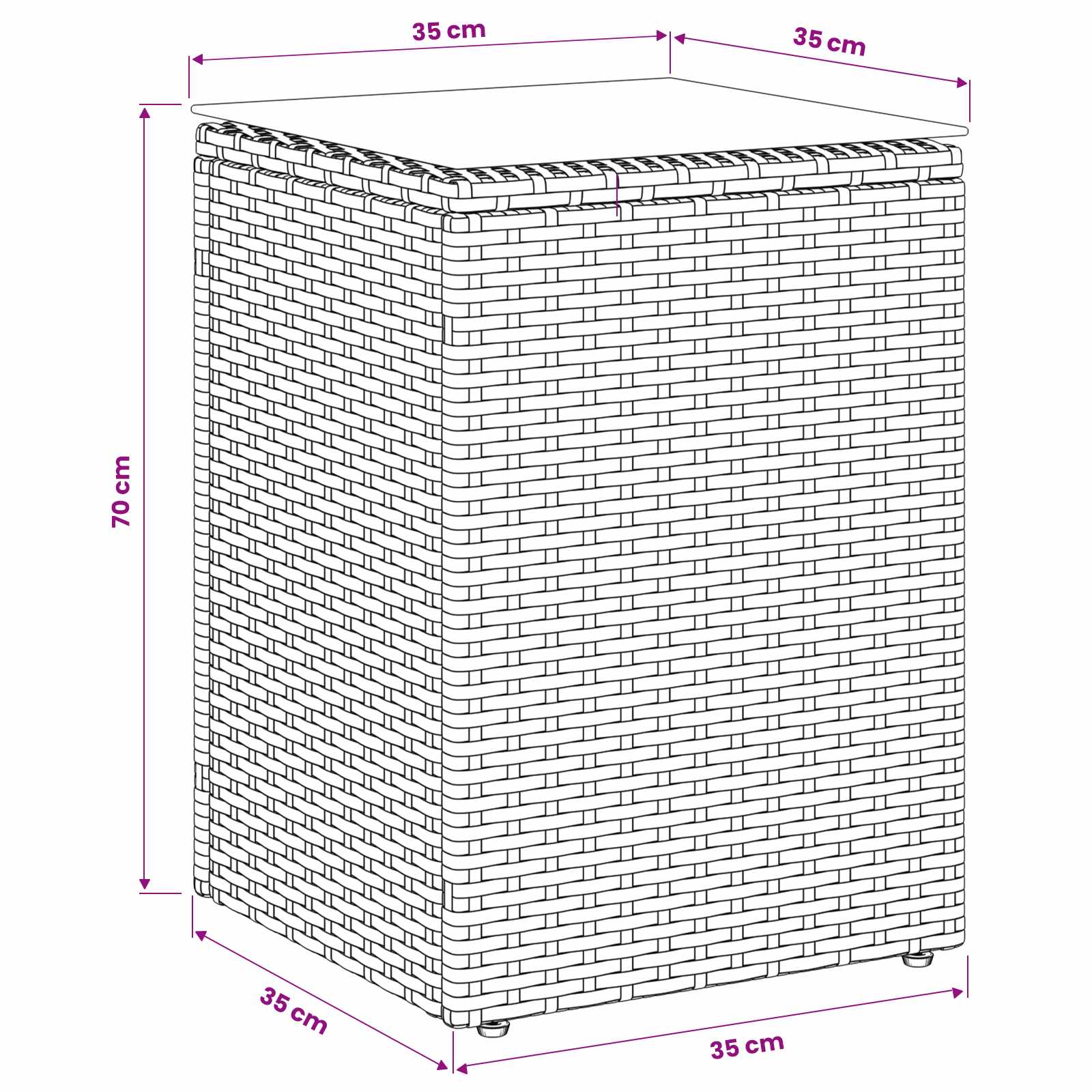 Mesa lateral Negro ratán sintético