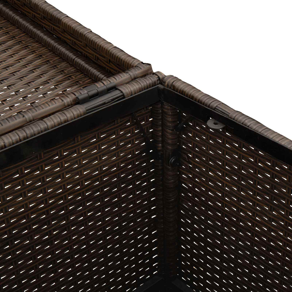 Cesta de Basura Exterior Marrón 40 x 40 x 80 cm ratán sintético