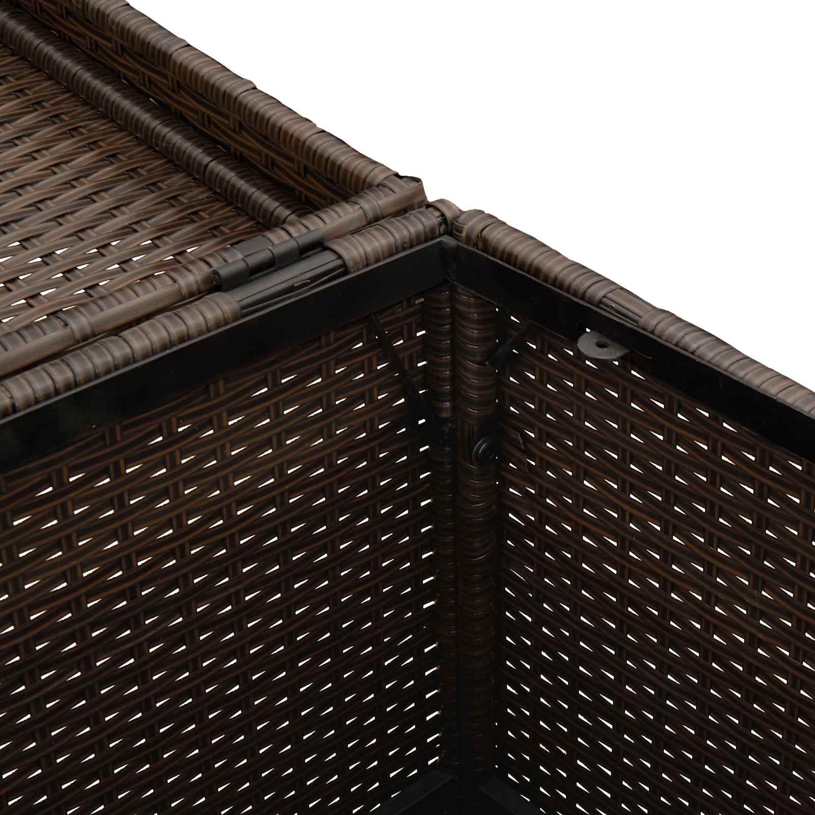 Cesta de Basura Exterior Marrón 40 x 40 x 80 cm ratán sintético