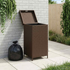 Cesta de Basura Exterior Marrón 40 x 40 x 80 cm ratán sintético