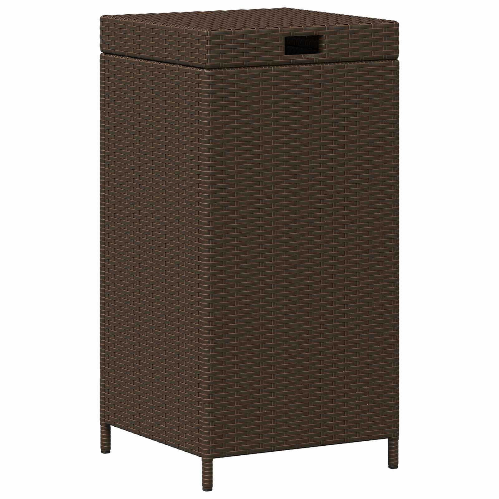 Cesta de Basura Exterior Marrón 40 x 40 x 80 cm ratán sintético