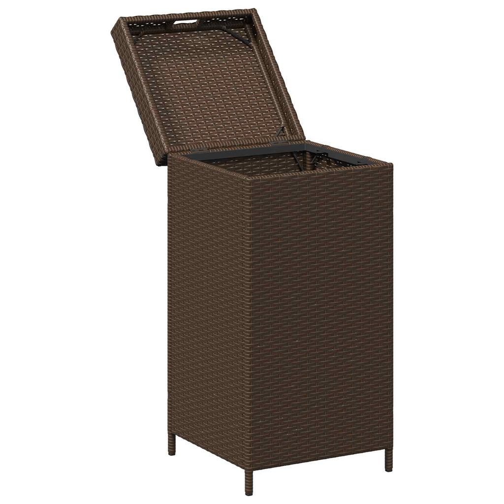 Cesta de Basura Exterior Marrón 40 x 40 x 80 cm ratán sintético