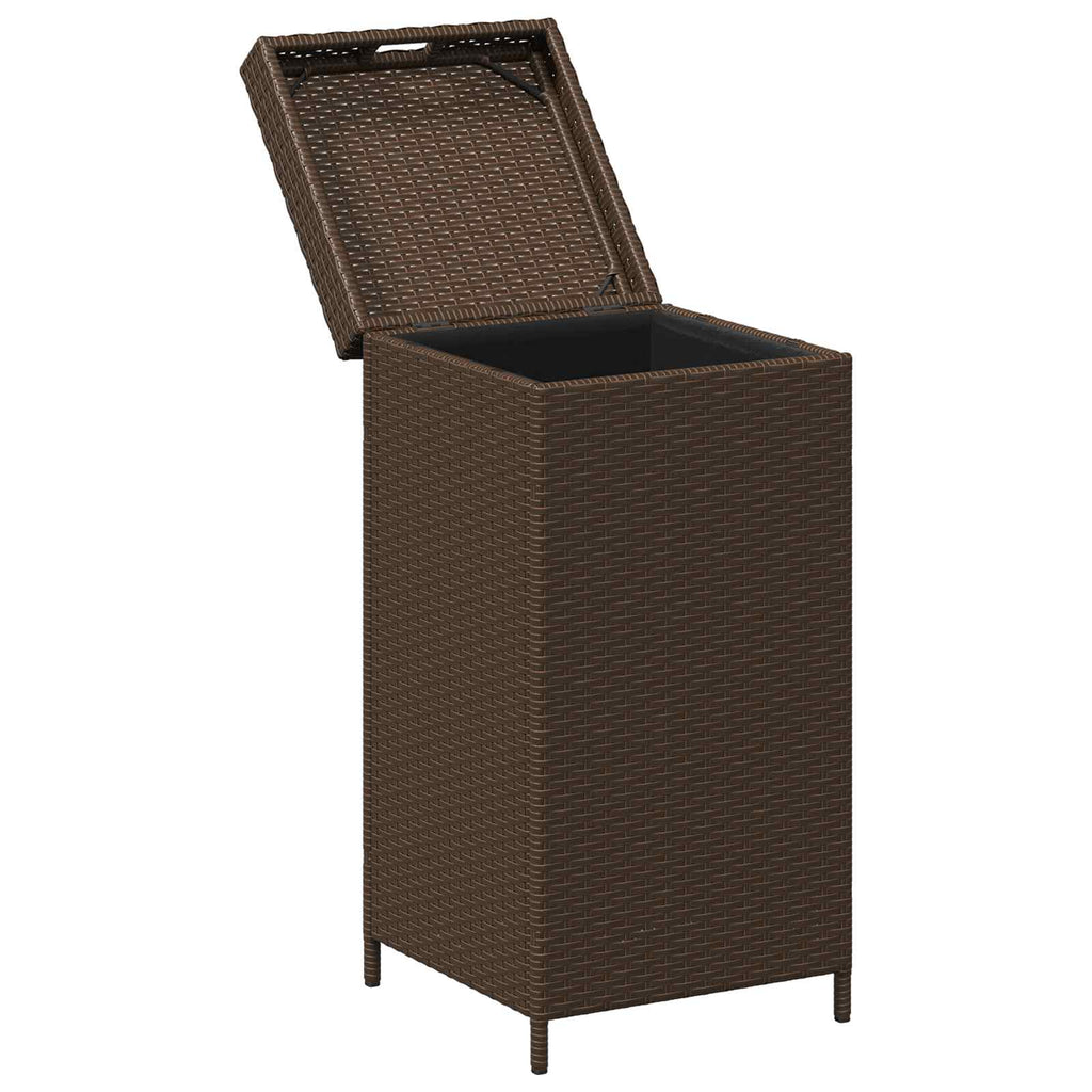 Cesta de Basura Exterior Marrón 40 x 40 x 80 cm ratán sintético