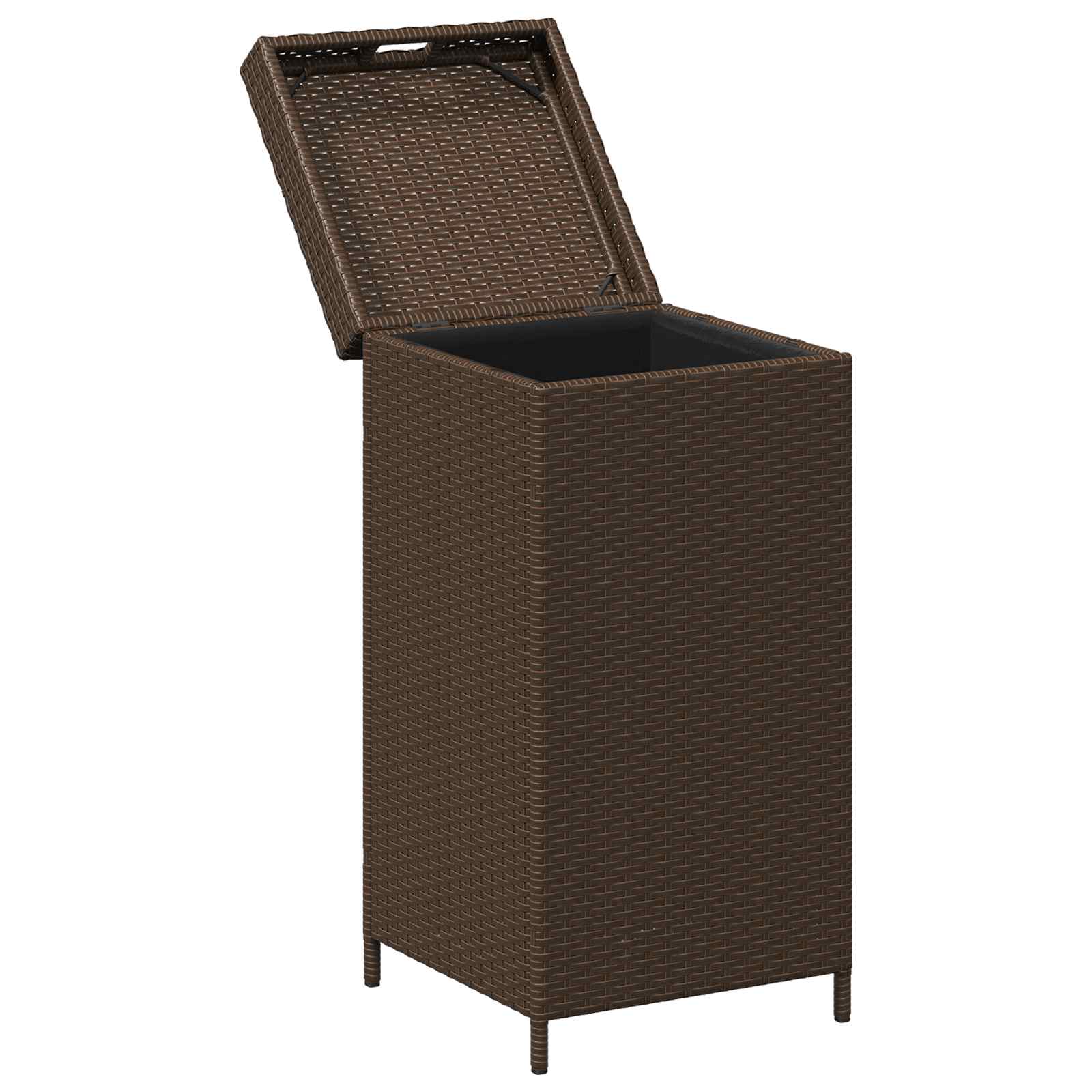 Cesta de Basura Exterior Marrón 40 x 40 x 80 cm ratán sintético