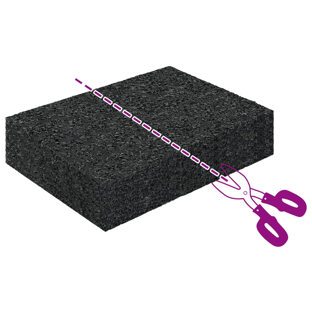 Patio de gránulo de goma 25 pcs Negro 9 x 6 x 2 cm Goma