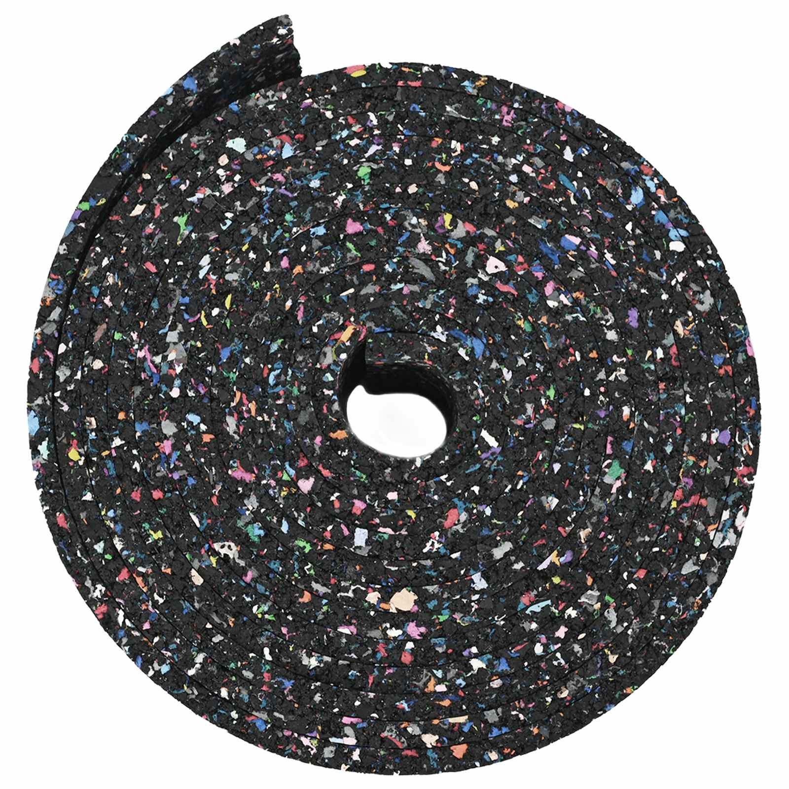 Rollo de gránulos de caucho Negro 1000 x 10 x 0,3 cm Goma