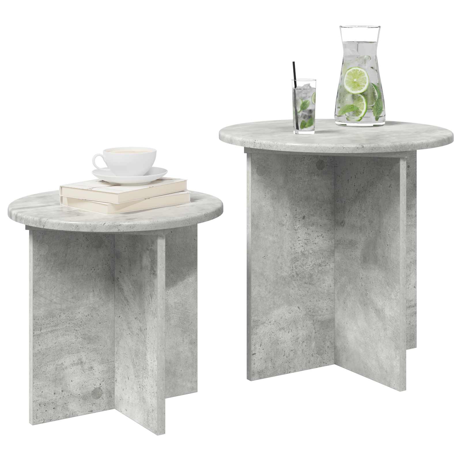 Conjunto de mesas auxiliares 2 pcs Gris Hormigón