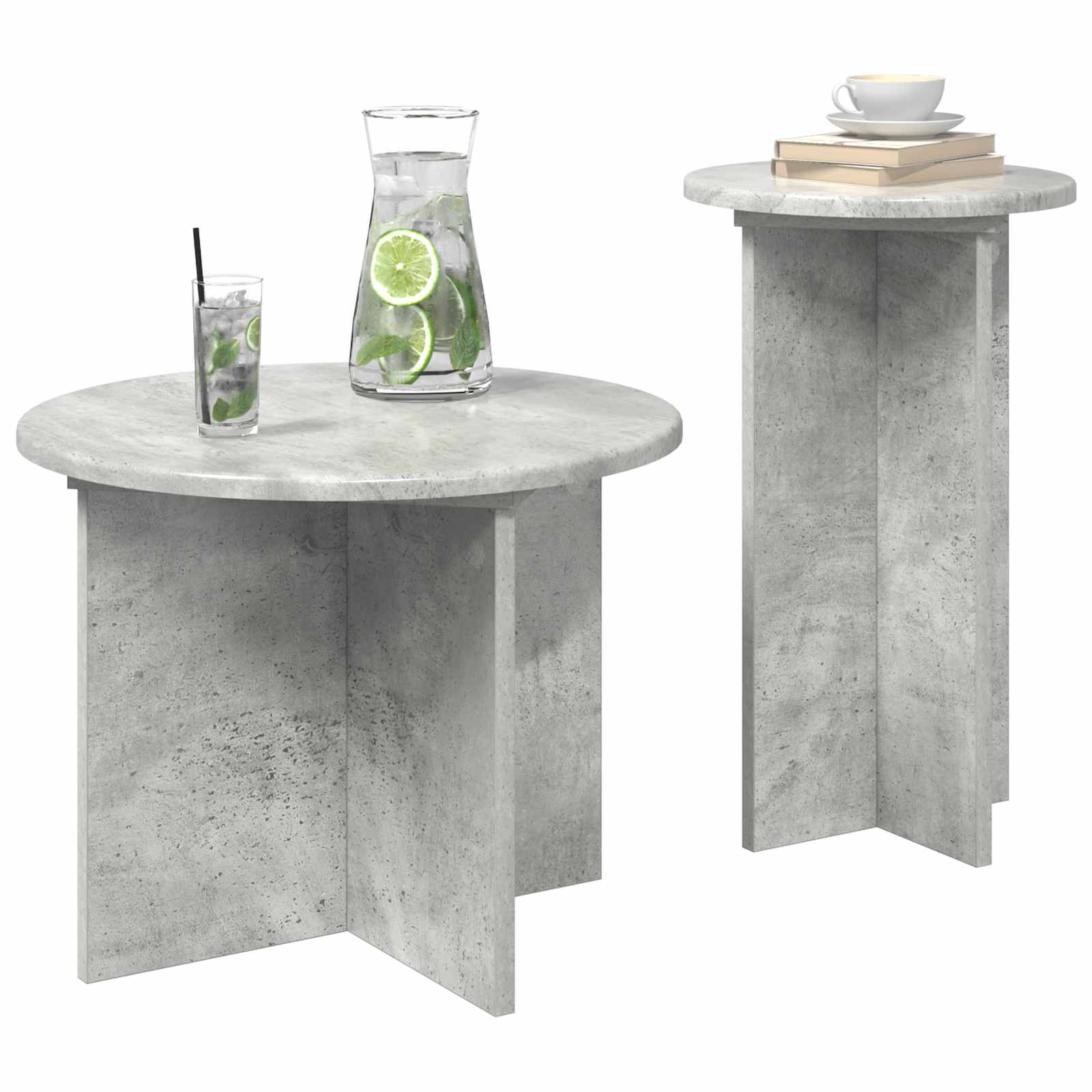 Conjunto de mesas auxiliares 2 pcs Gris Hormigón