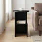 Mesa lateral Carvalho Preto Ø 39,5 x 55 cm Madeira de Engenharia