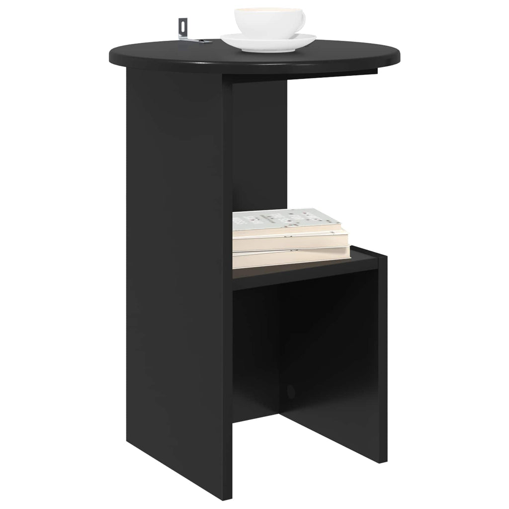 Mesa lateral Roble Negro Ø 39,5 x 55 cm Madera de Ingeniería