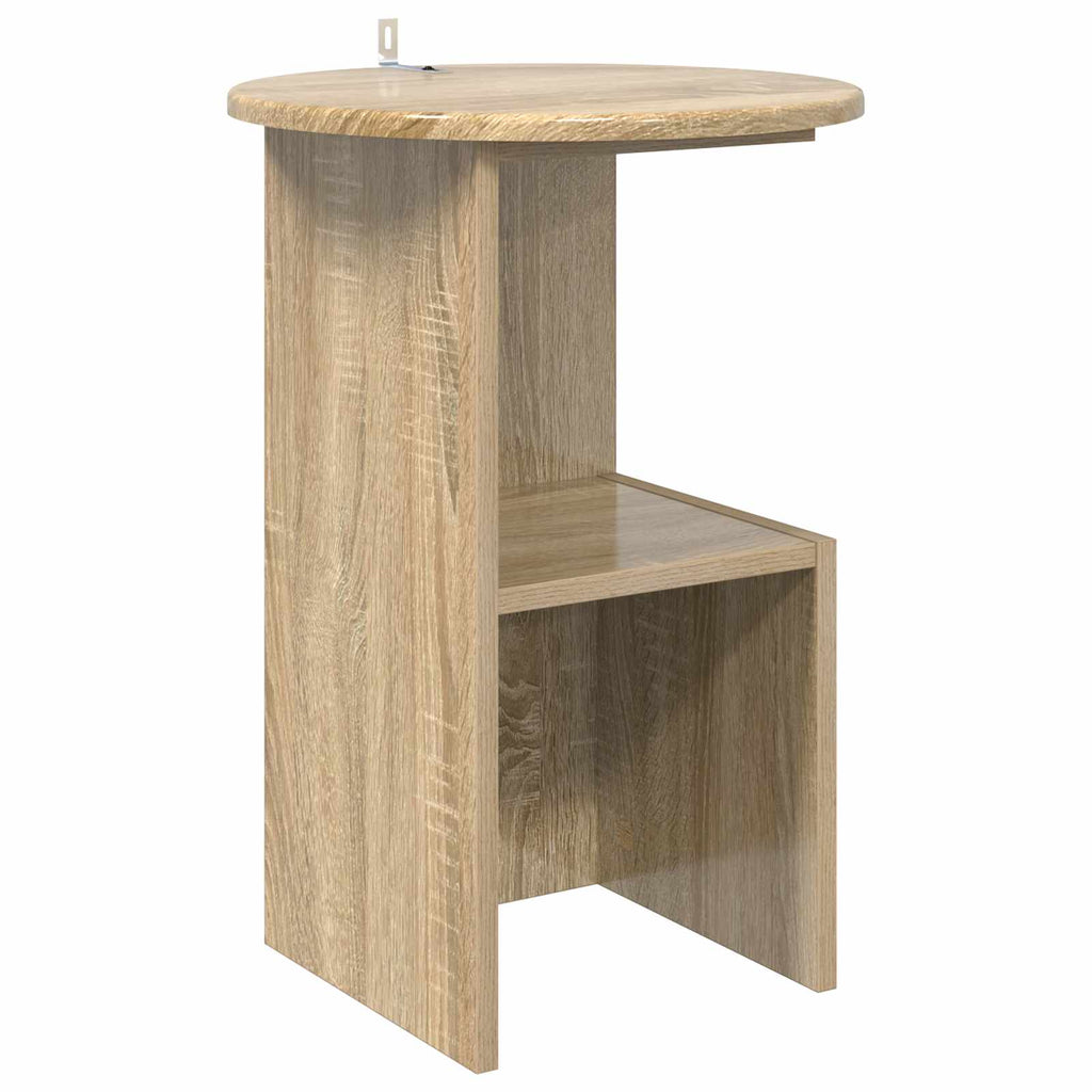 Mesa lateral Roble Sonoma Ø 39,5 x 55 cm Madera de Ingeniería