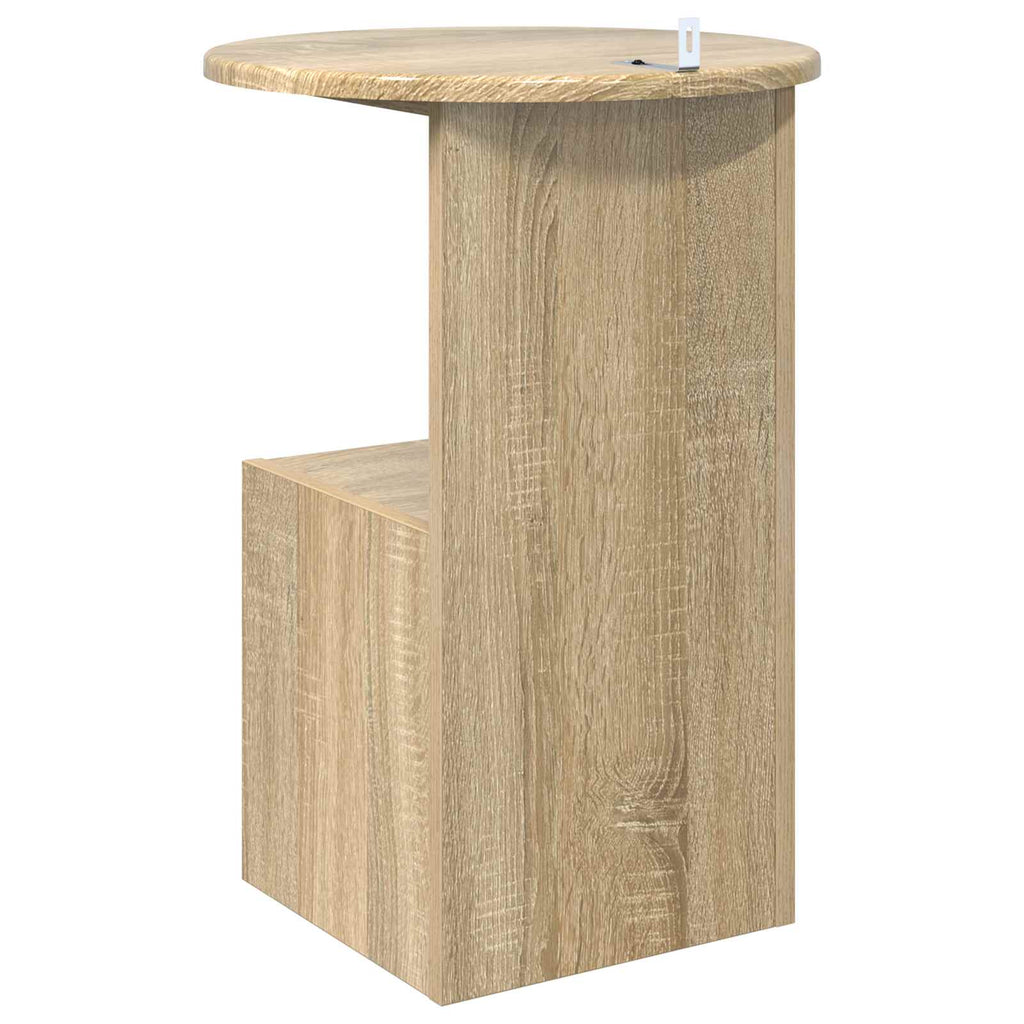 Mesa lateral Roble Sonoma Ø 39,5 x 55 cm Madera de Ingeniería