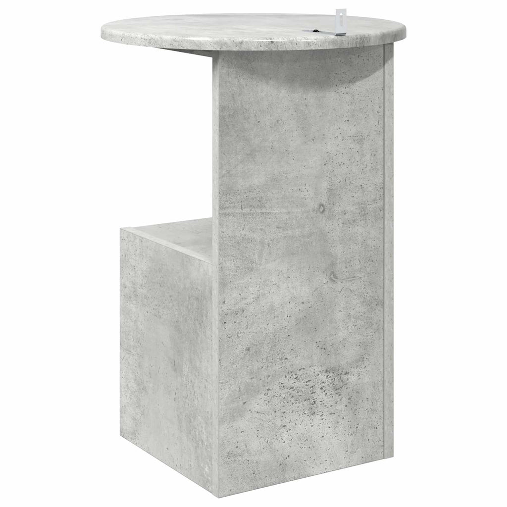 Mesa lateral Gris Hormigón Ø 39,5 x 55 cm Madera de Ingeniería
