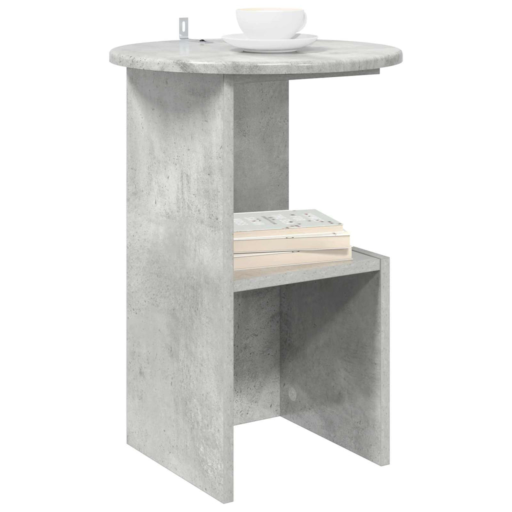 Mesa lateral Gris Hormigón Ø 39,5 x 55 cm Madera de Ingeniería